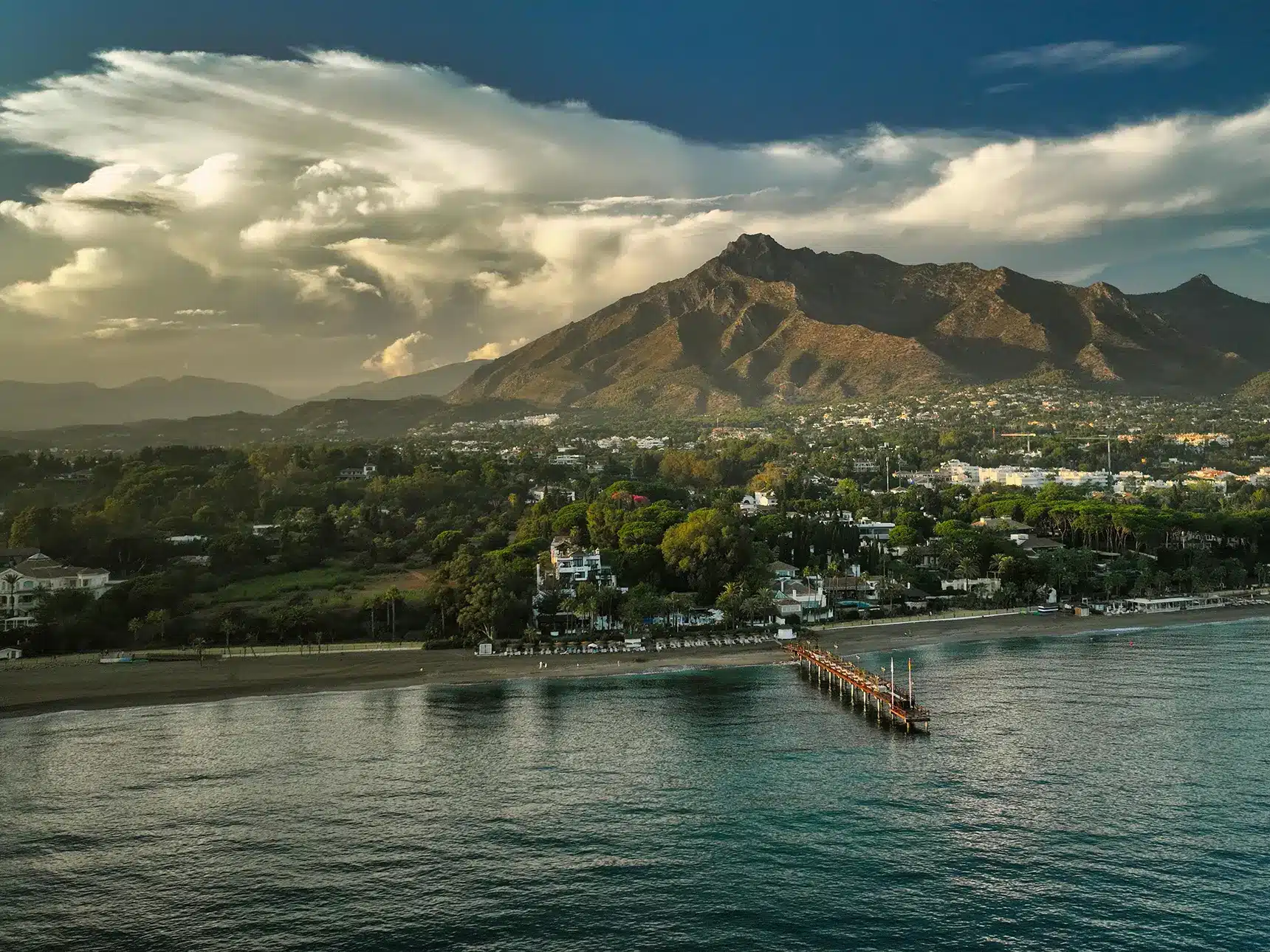 Aereal view of Marbella city
